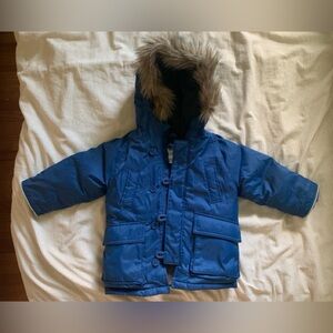 Gap Down Blue Parka Coat 18-24 months